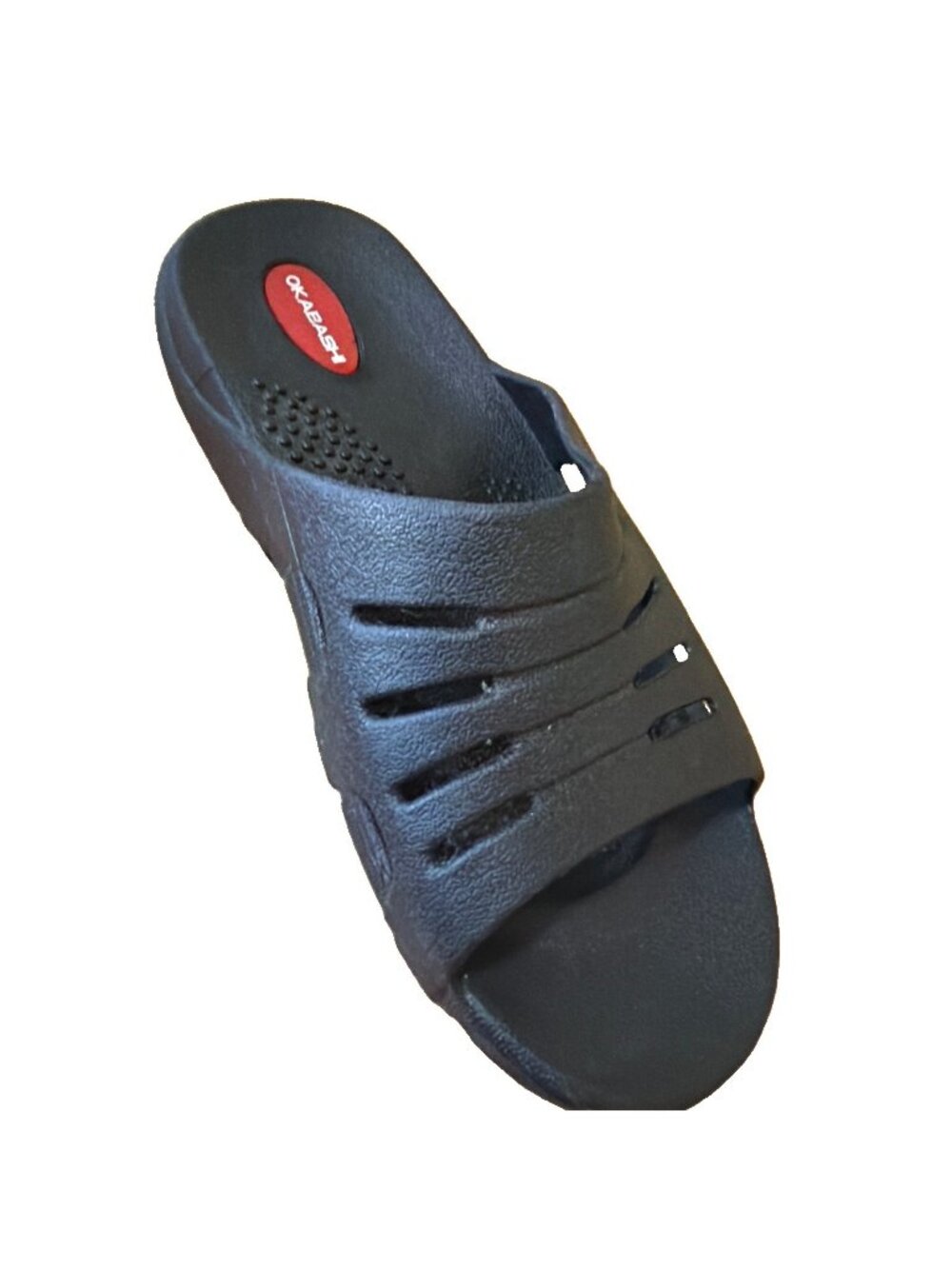 Okabashi Size M L Water Sandals Slip On BLACK Womens Sz 8.5-9 Massaging Comfort